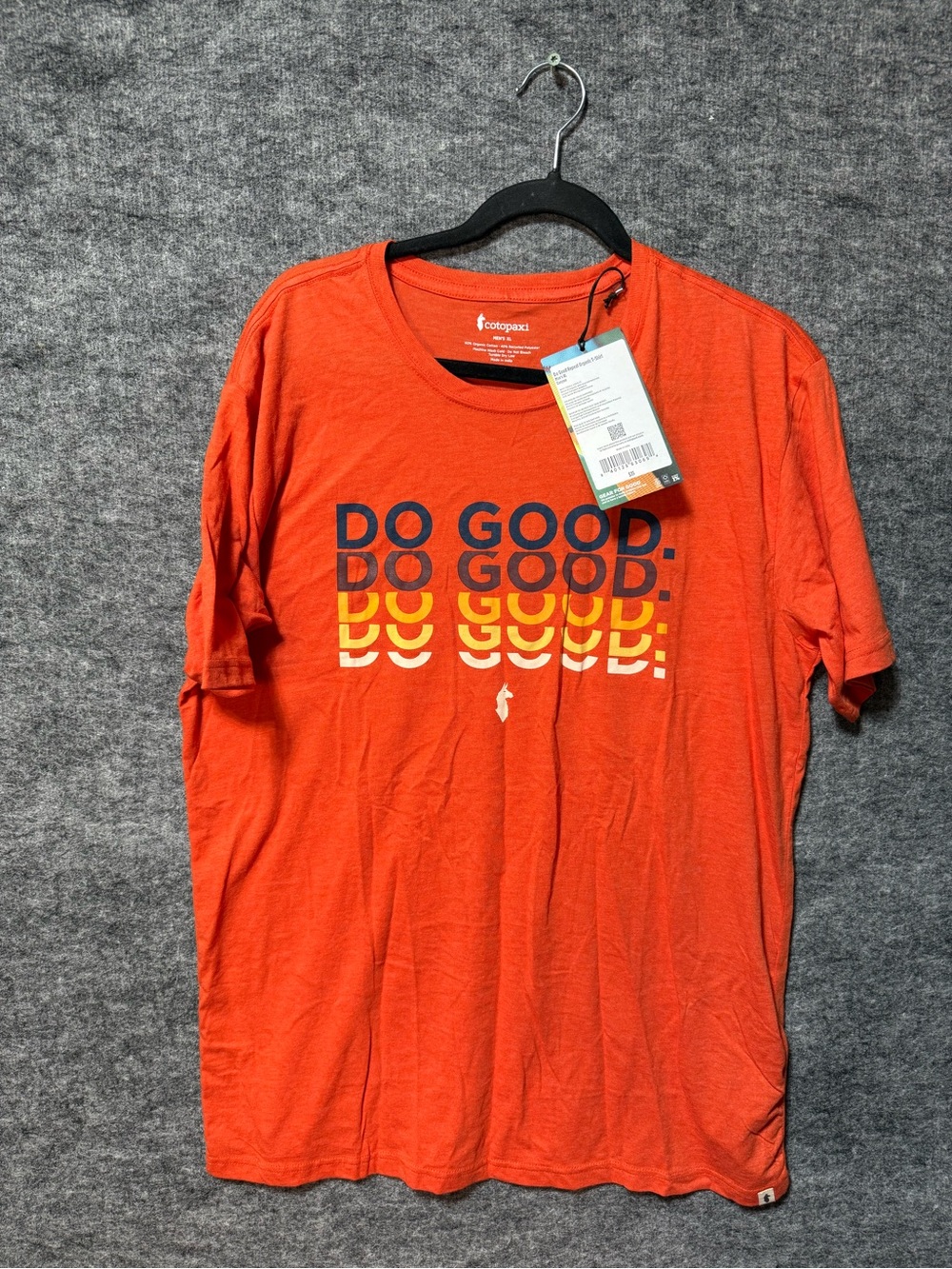 Cotopaxi Do Good Repeat Organic T-Shirt Men’s XL Orange NWT